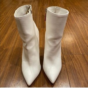 Bebe white stiletto boots
